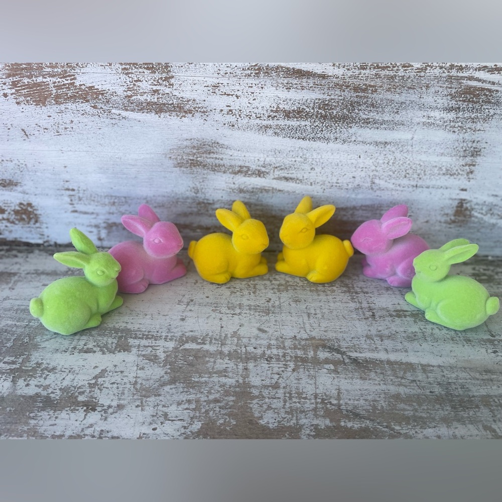 Small Velvet Bunnies Set of 6 Assorted